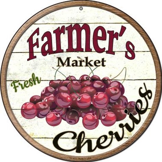 Wandbord - Farmer's Market Fresh Cherries
