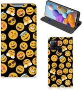 Telefoon Hoesje Geschikt voor Samsung Galaxy A21s Flip Cover Emoji