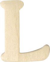 Houten letter L 4 cm