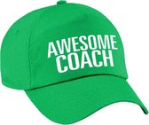 Awesome coach pet / cap groen voor dames en heren - baseball cap - cadeau petten / caps