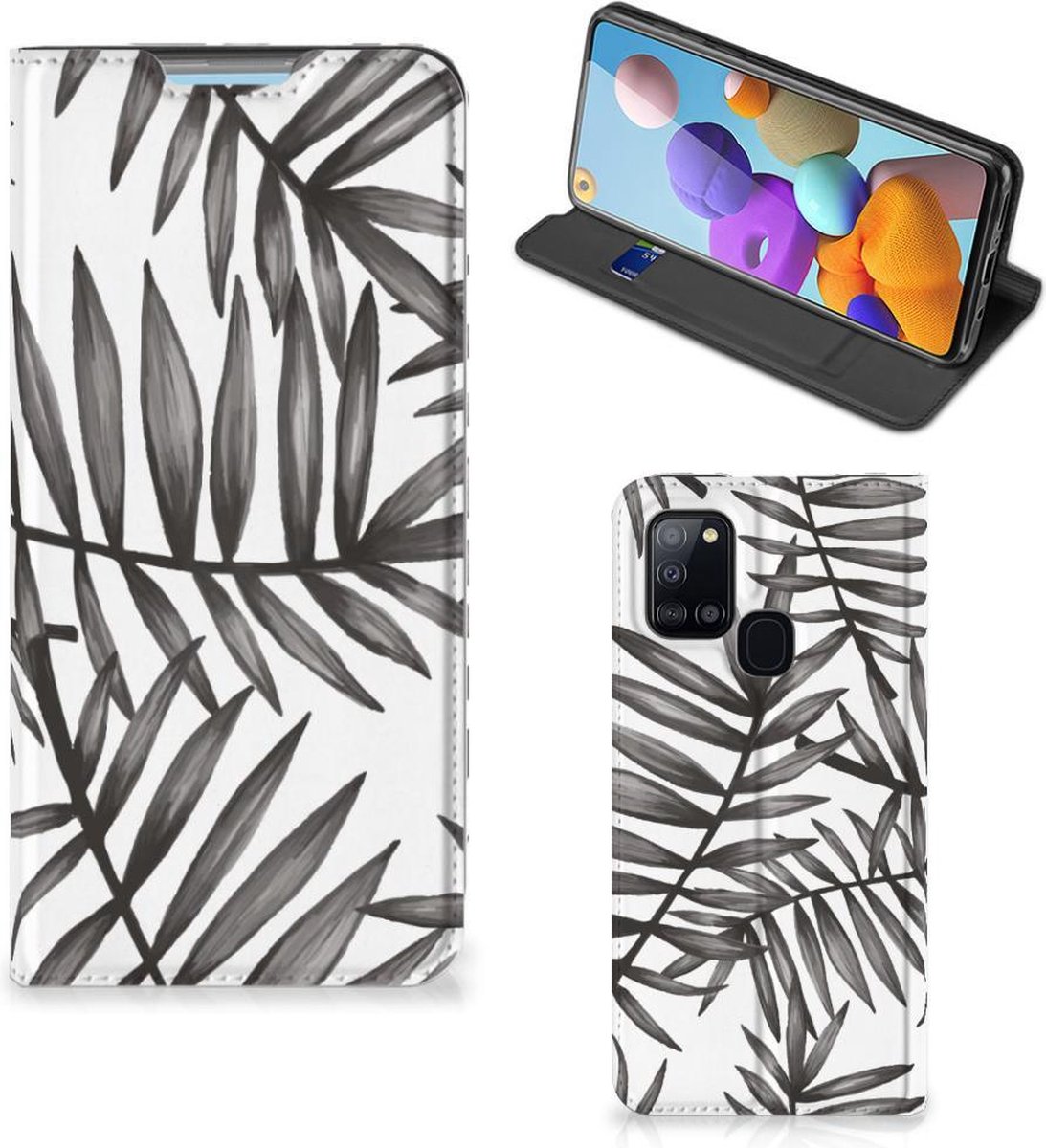 Samsung Galaxy A21s Smart Cover Leaves Grey