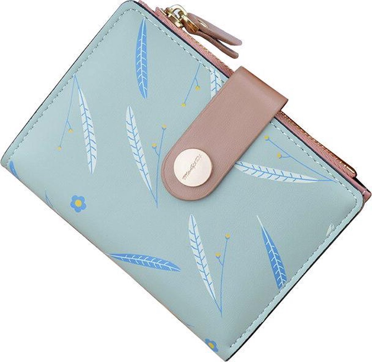 ZILOU® Portemonnee Dames Klein - tot 12 Pasjes - Portefeuille met Ritssluiting - voor Munt- en Briefgeld - Kunstleer - Groen