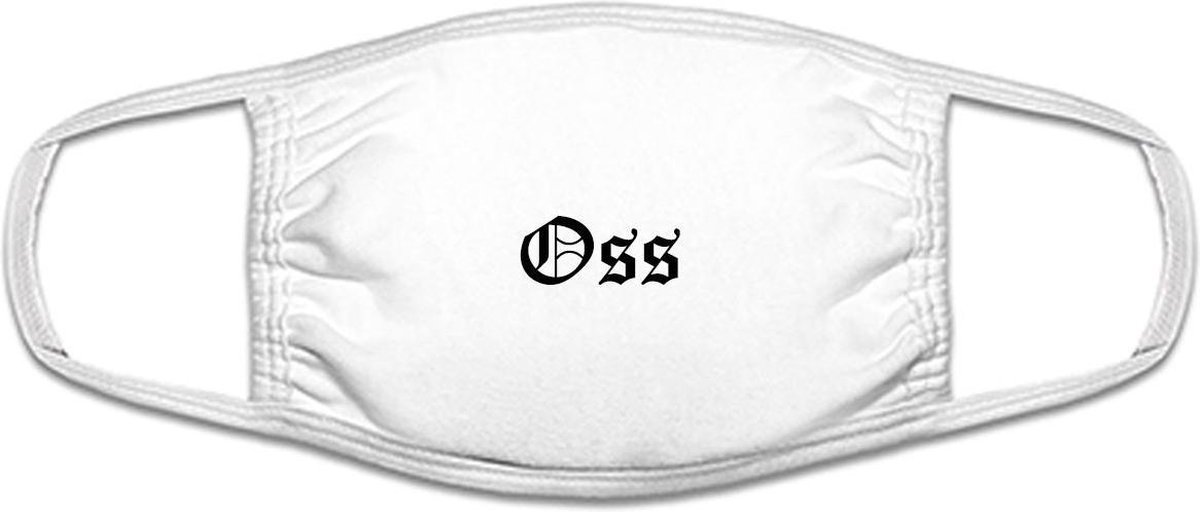 Oss mondkapje | gezichtsmasker | bescherming | bedrukt | logo | Wit mondmasker van katoen, uitwasbaar & herbruikbaar. Geschikt voor OV