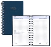 Brepols Agenda 2021 • Building • Geruit • Wire O polypro  • 10 x 16,5 cm • Blauw