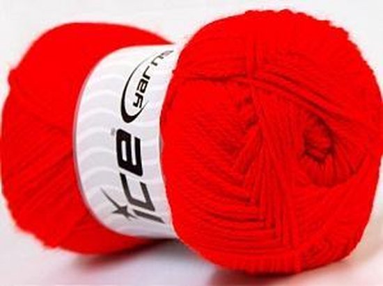 Breigaren acryl 100gram rood – brei en haakgaren ice yarns kopen naald 3 – 3.5 mm | dewolwinkel