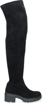 Sacha - Dames - Zwarte hoge laarzen met dikke zool - Maat 38