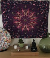 Mandala kleed - tafelkleed - 95 x 75 cm - wandkleed - Paars