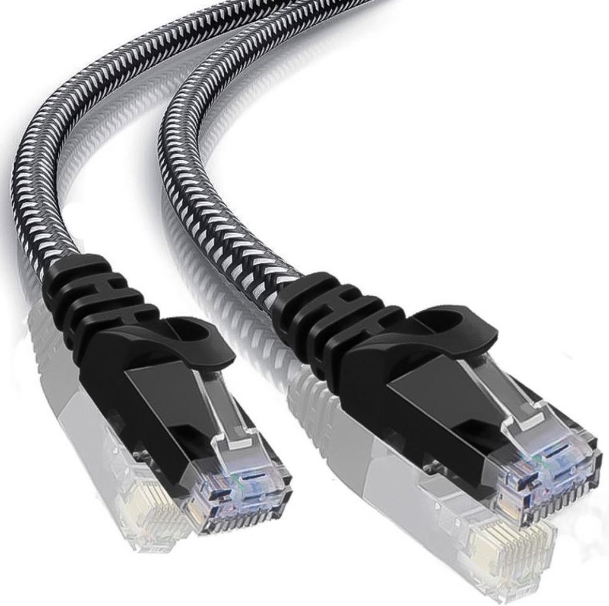 CAT 6 - U/UTP - Netwerk kabel - Afgeschermd - Gevlochten mantel - CU kern - 0.5 meter - Allteq