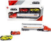 Autotransporter met 2 auto's - Tankwagen 1:58 - DIE-CAST TRUCK SERIES - model auto's