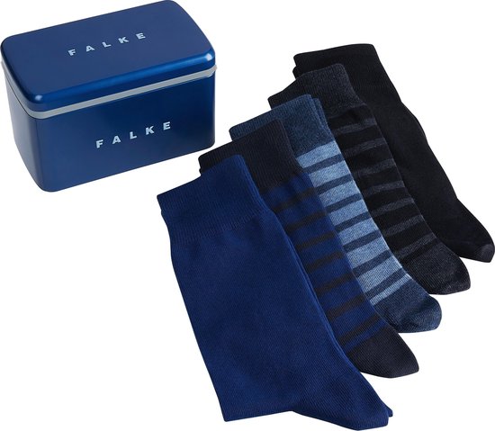FALKE Happy Box 5-Pack zacht zonder motief versterkt hoogwaardig mid-rise robuust ademend dekkend set geschenkset Katoen Multipack Veelkleurig Heren sokken - Maat 43-46