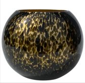 Zambezi gold cheetah vaas - panter vaas - tijger vaas - mondgeblazen - glas - goud