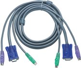 Aten 2L-1005P, P/C, PS/2 KVM Cable, toetsenbord-video-muis (kvm) kabel, 5m, zwart
