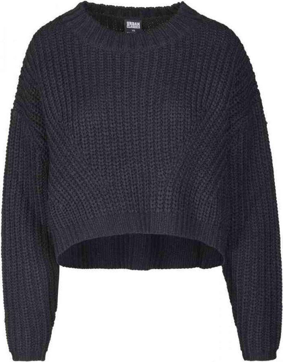 Urban Classics Wide Oversize Dames Gebreide trui – M Zwart