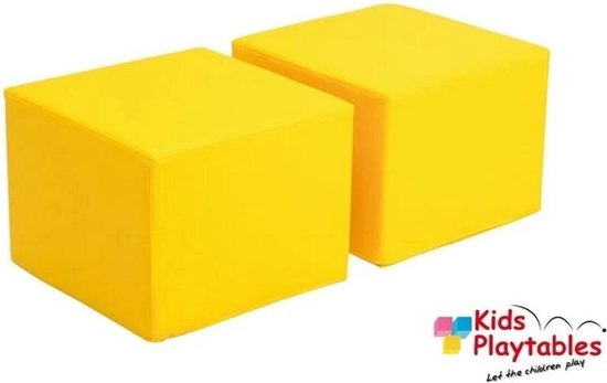 Poef kinderen geel set van 2 - kinderpoefje - kinderstoel - zitzak -  kinderzetel -... | bol.com
