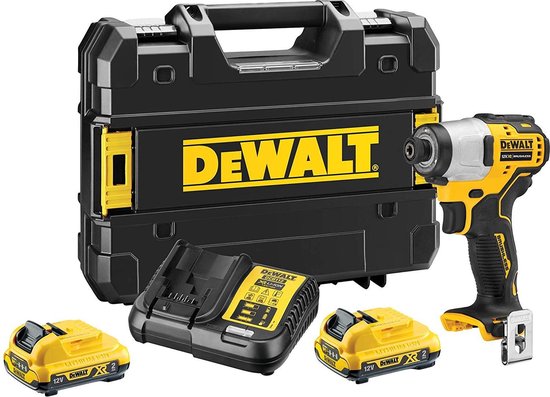 DeWALT DCF801D2 Accu Slagschroevendraaier 12V 163Nm Compact 125mm Borstelloos 3-LED 2.0Ah