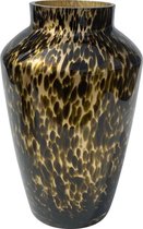 Hudson Gold Cheetah vaas - Artic Cheetah - goud - mondgeblazen - panter vaas - tijger vaas - Hoogte 35