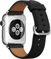 Geschikt voor Apple Watch bandje 38 / 40 / 41 mm - Series 1 2 3 4 5 6 7 SE - Smartwatch iWatch horloge band - 38mm 40mm 41mm - Fungus - PU Leer - Zwart - Vouw
