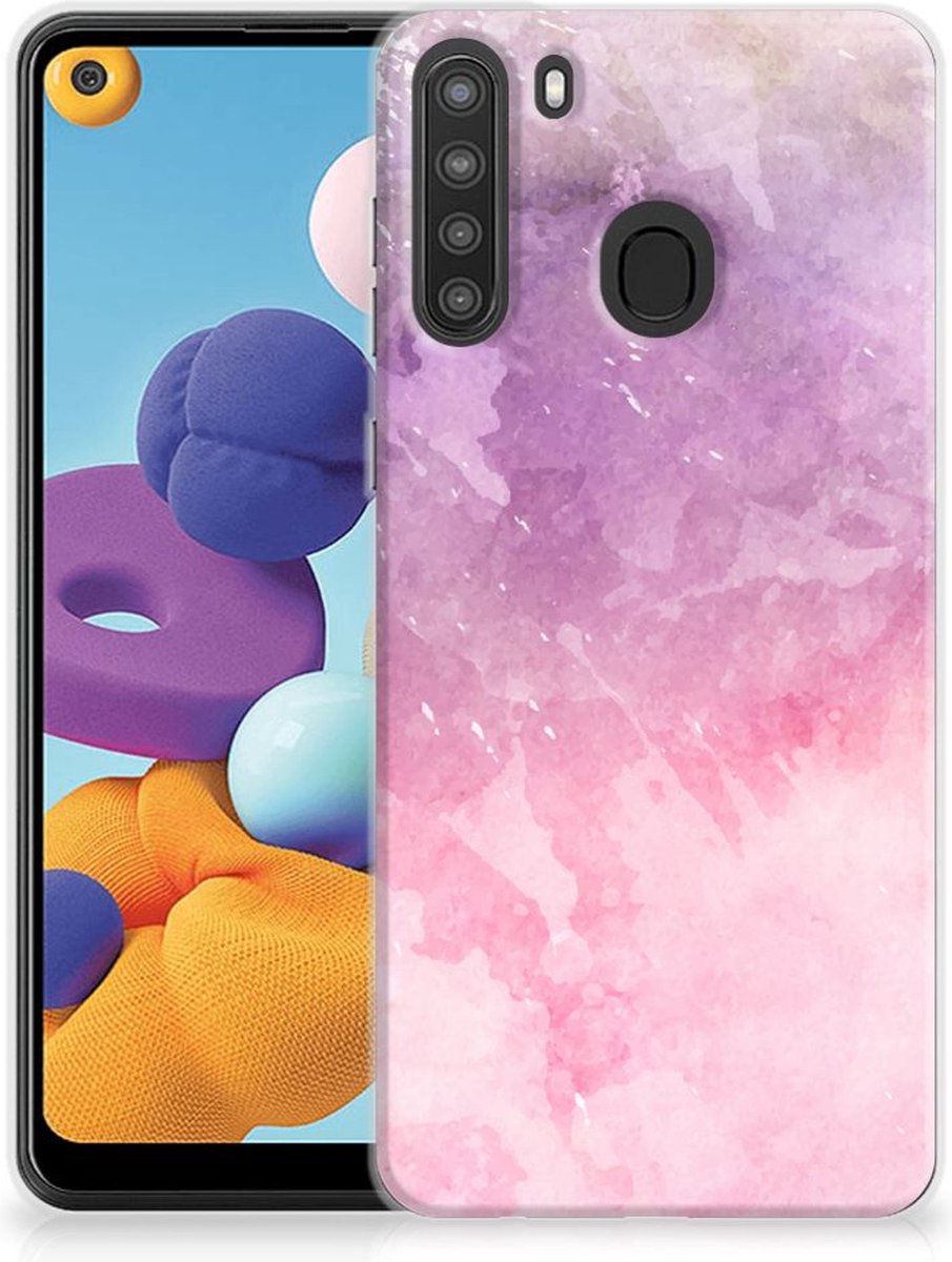 Hoesje maken Samsung Galaxy A21 Pink Purple Paint