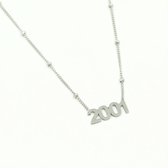 Nana dames ketting met jaar zilverkleurige-2001