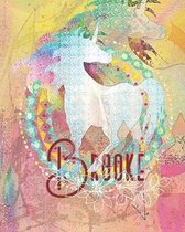 Brooke: Colorful Rainbow Unicorn - 100 Pages 8''X10'' Girl's Composition Wide Ruled Notebook