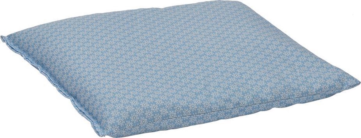 Goedkoopste Druivenpitkussen Classico - 27 x 25cm - Blauw met Witte Bloemen