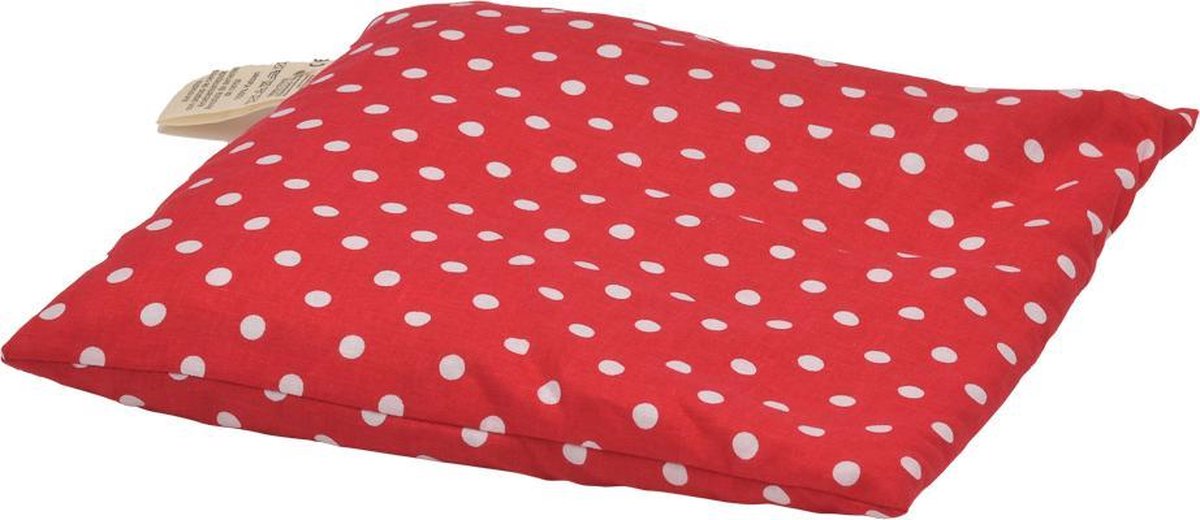Goedkoopste Kersenpitje Classico 24 x 25 cm | Rood met Witte Bollen, Warmte Kussen - Opwarmbaar - Koud Warm Kompres