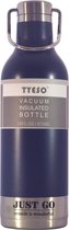 Just Go RVS- thermosfles 470 ml - blauw