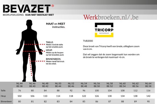 Tricorp Worker - Workwear - 502008 - Gris foncé - taille 58