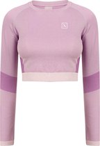 LXURY Tech Long Sleeve Crop Top Dames - Maat XXS/XS - Roze - Training Top - Fitness top - Sport Top - Gymshark