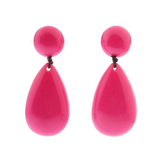 Biba oorbellen roze resin | bol.com