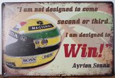 Ayrton Senna Formule 1 Reclamebord van metaal METALEN-WANDBORD - MUURPLAAT - VINTAGE - RETRO - HORECA- BORD-WANDDECORATIE -TEKSTBORD - DECORATIEBORD - RECLAMEPLAAT - WANDPLAAT - NOSTALGIE -CAFE- BAR -MANCAVE- KROEG- MAN CAVE