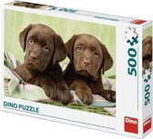 Legpuzzel van 500 stukjes van twee Labrador puppies