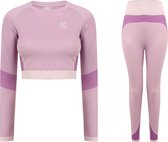 LXURY Tech Crop Trainingspak Dames Maat XXS/XS - Roze - Sport set - Sportoutfit - Sportkleding - Sportlegging - Gymshark