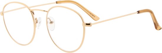 Icon Eyewear Leesbril SCG018 Goldy +1.50 - Rond metaal frame - Goudkleurig