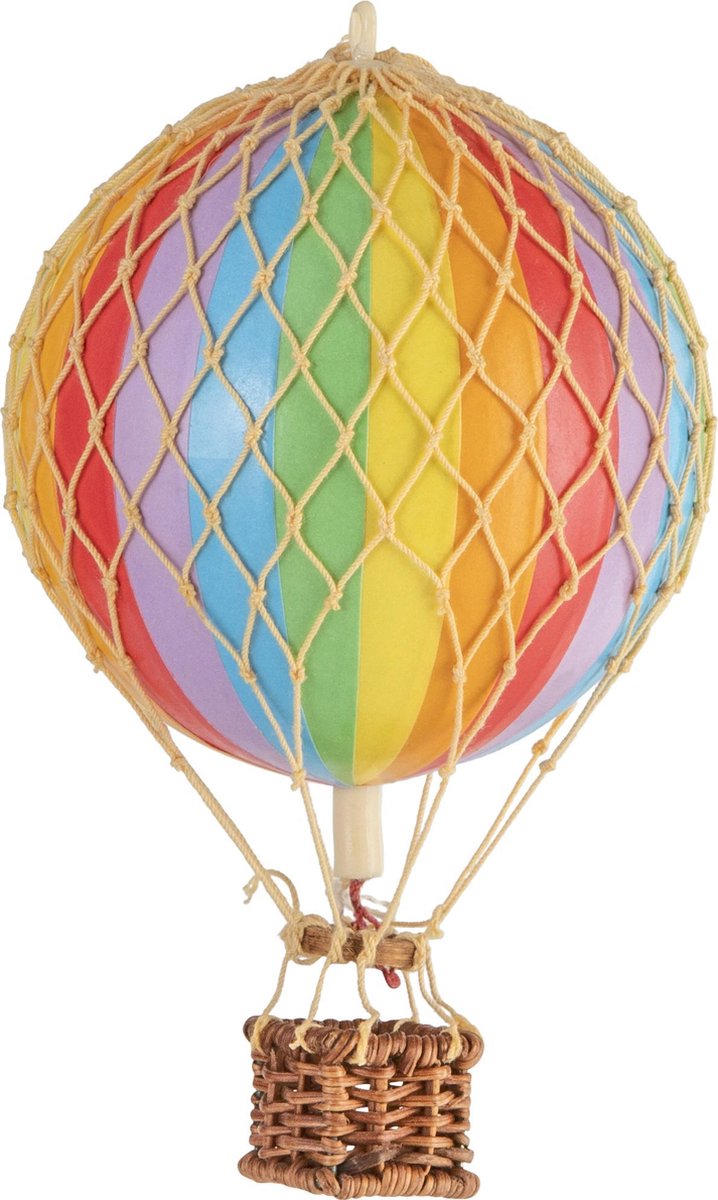 Authentic Models - Luchtballon Floating The Skies - Luchtballon decoratie - Kinderkamer decoratie - Regenboog- Ø 8,5cm