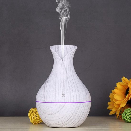 Diffuseur Vase D'Huiles Essentielles Et Humidificateur 130ml Blanc