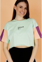 La Pèra Groen YesXNo T-Shirt 95% Katoen Dames- Maat L