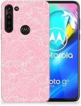 Telefoonhoesje Motorola Moto G8 Power Hoesje Witte Bloemen