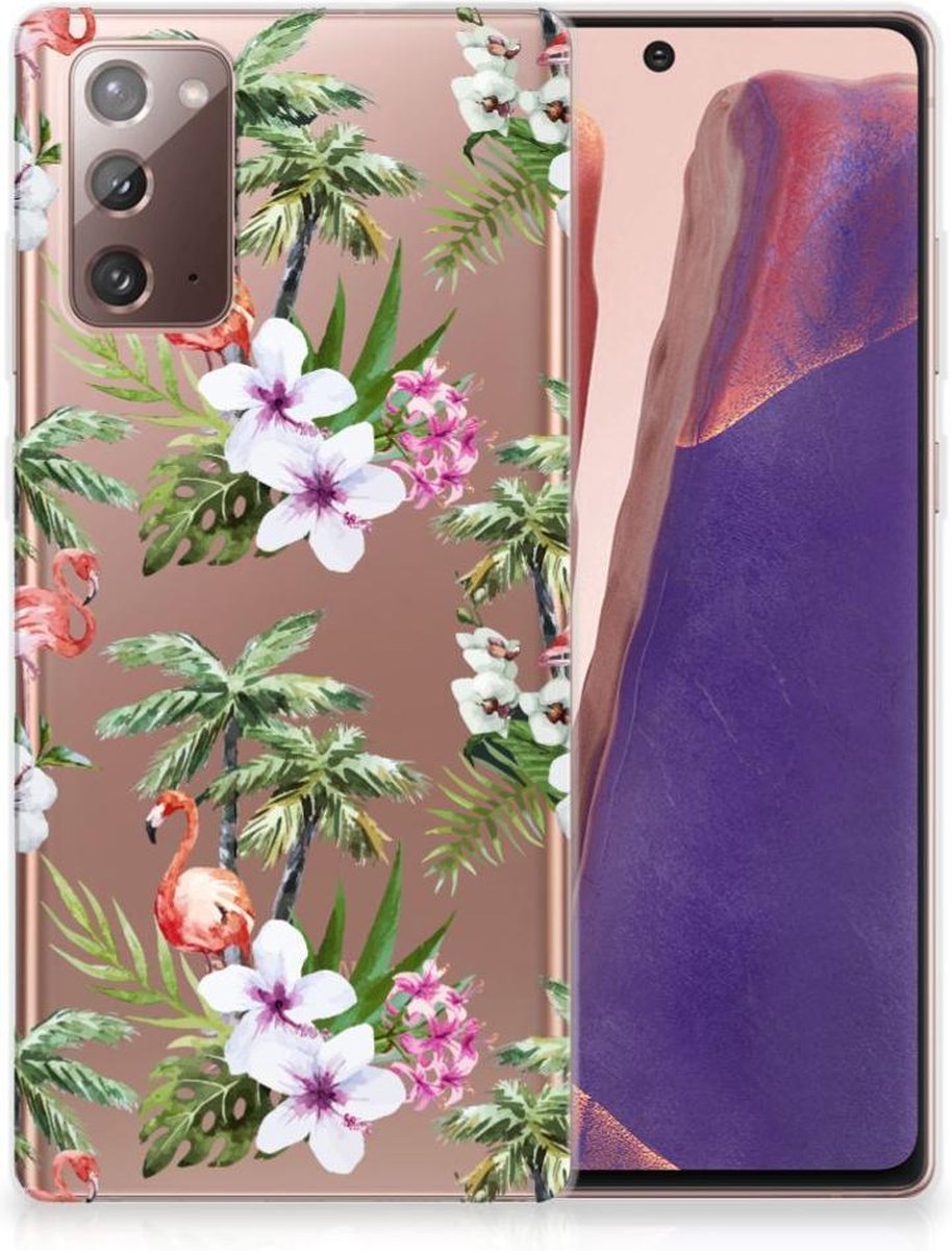 Samsung Note 20 TPU Hoesje Flamingo Palms