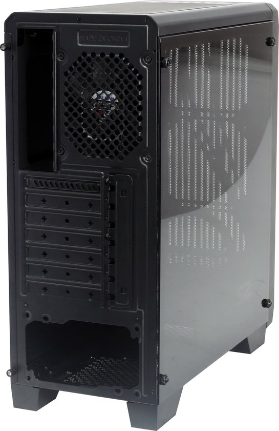 Zalman S2 - ATX Midi Tower PC Case, Pre-installed: 120mm black fan (achter), ventilatie opening voorzijde voor efficiente koeling, -acryl window (links) - Zalman
