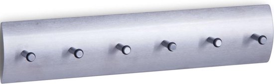 Sleutelrek zilver voor 6 sleutels 34 cm - Huisbenodigdheden - Sleutels ophangen - Sleutelrekjes - Decoratief sleutelrek