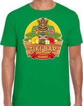 Hawaii feest t-shirt / shirt tiki bar Aloha voor heren - groen - Hawaiiaanse party outfit / kleding/ verkleedkleding/ carnaval shirt XL
