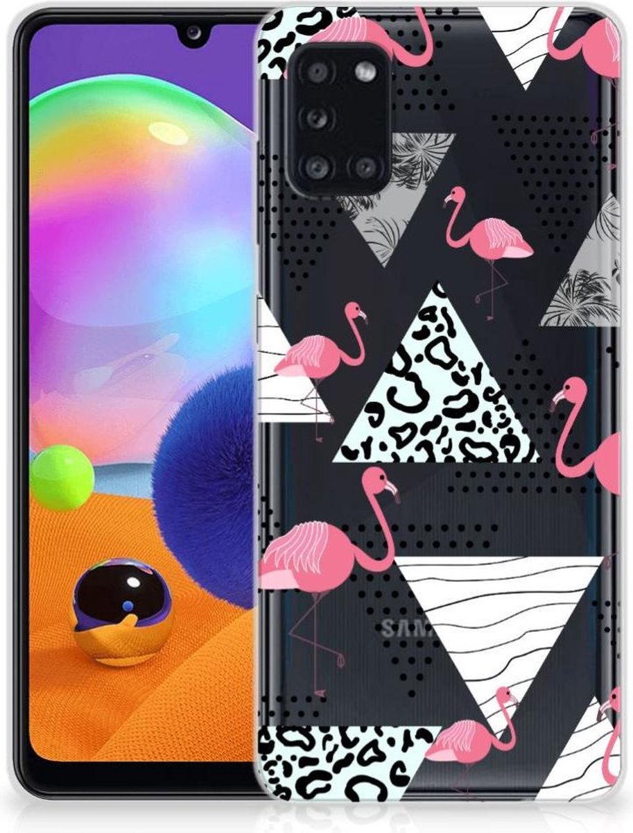Samsung Galaxy A31 TPU Hoesje Flamingo Triangle