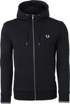 Fred Perry hoodie sweatvest - hooded zip jacket - zwart -  Maat: XL