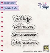 DTCS024 Clearstamp Nellie Snellen Dutch Texts - Stempel tekst Veel liefs, succes, Samenwonen, Pensioen