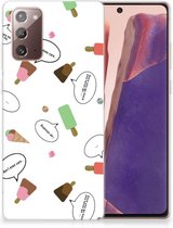 Telefoon Hoesje Geschikt voor Samsung Note 20 Silicone Back Case IJsjes