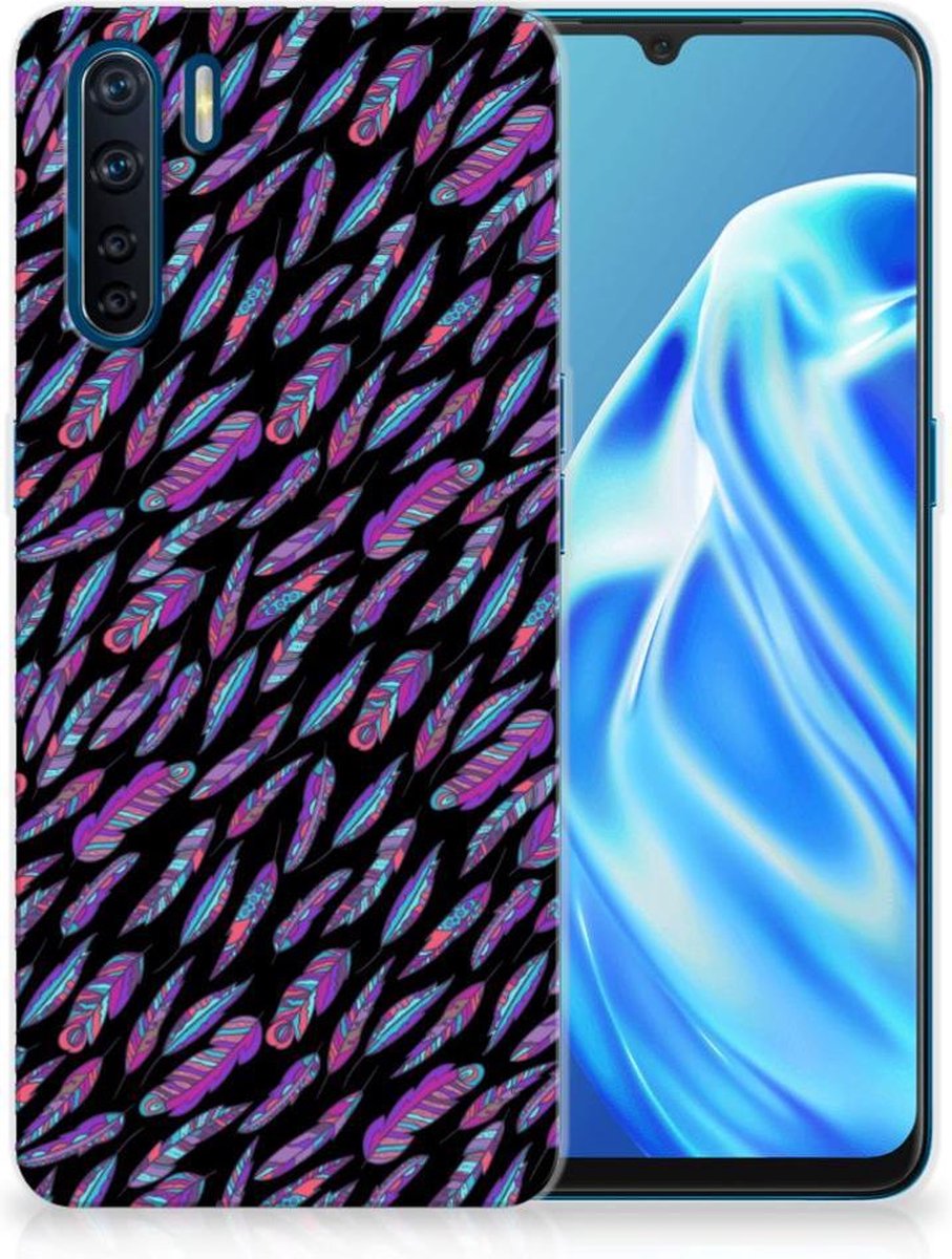 TPU Hoesje voor OPPO A91 TPU bumper Feathers Color