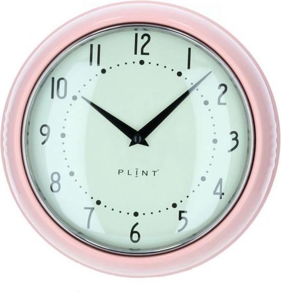 PLINT Horloge murale Horloge murale en métal laqué - Rose