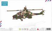 Bouwpakket Apache Helikopter hout in camouflagekleuren