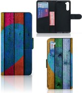 Mobiel Bookcase OnePlus Nord Smartphone Hoesje Wood Heart